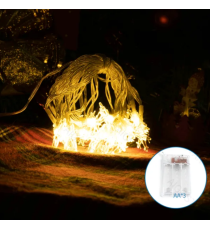 Catena luminosa a batteria 3AA con luci a fiocco di neve 10 led 1.5mt - luce calda 3000K,IP20 da interno