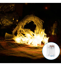 Catena luminosa a batteria 3AA con luci a forma di stella 10 led 1.5mt - luce calda 3000K,IP20 da interno Catena luminosa a batteria 3AA con luci a forma di stella 10 led 1.5mt - luce calda 3000K,IP20 da interno