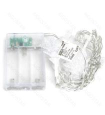 Catena luminosa a batteria 3AA con luci a forma di albero di Natale 10 led 1.5mt - luce calda 3000K,IP20 da interno Catena luminosa a batteria 3AA con luci a forma di albero di Natale 10 led 1.5mt - luce calda 3000K,IP20 da interno