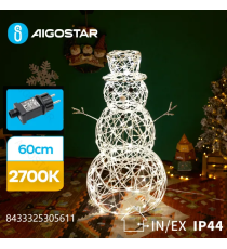 Pupazzo di neve luminoso a basso voltaggio da 60cm,luce calda 2700K,8 giochi di luce + memoria + timer IP44 da esterno Pupazzo di neve luminoso a basso voltaggio da 60cm,luce calda 2700K,8 giochi di luce + memoria + timer IP44 da esterno