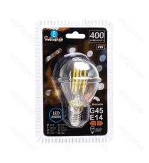 Lampadina a filamento LED dimmerabile G45 4W attacco E14 400 lumen - 6500K luce fredda D45xH82mm Equivalenza incandescente 38W Lampadina a filamento LED dimmerabile G45 4W attacco E14 400 lumen - 6500K luce fredda D45xH82mm Equivalenza incandescente 38W