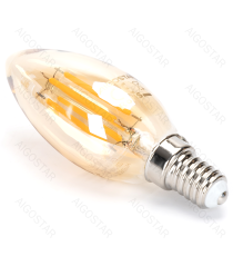 Lampadina a filamento LED dimmerabile C35 4W attacco E14 400 lumen - 2200K luce calda D35xH99mm Equivalenza incandescente 38W Lampadina a filamento LED dimmerabile C35 4W attacco E14 400 lumen - 2200K luce calda D35xH99mm Equivalenza incandescente 38W