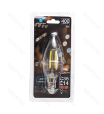 Lampadina a filamento LED dimmerabile C35 4W attacco E14 400 lumen - 6500K luce fredda D35xH99mm Equivalenza incandescente 38W Lampadina a filamento LED dimmerabile C35 4W attacco E14 400 lumen - 6500K luce fredda D35xH99mm Equivalenza incandescente 38W