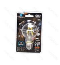 Lampadina a filamento LED dimmerabile A60 6W attacco E27 600 lumen - 6500K luce fredda D60xH110mm Equivalenza incandescente 51W Lampadina a filamento LED dimmerabile A60 6W attacco E27 600 lumen - 6500K luce fredda D60xH110mm Equivalenza incandescente 51W