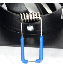 Portafaretto + portalampada GU10 nero max 35W, per faretto da incasso - downlight,Dimensioni foro:80mm, Dimensioni:D90xH28mm