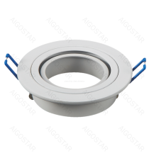Portafaretto a 1 posto per GU10 e MR16 bianco, per faretto incasso - downlight,Dimensioni foro:75mm, Dimensioni:D91mm