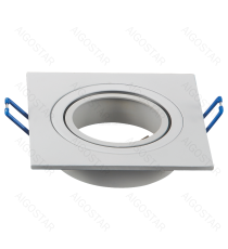 Portafaretto a 1 posto per GU10 e MR16 bianco, per faretto incasso - downlight,Dimensioni foro:75mm, Dimensioni: L91xW91mm