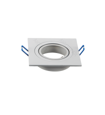 Portafaretto a 1 posto per GU10 e MR16 bianco, per faretto incasso - downlight,Dimensioni foro:75mm, Dimensioni: L91xW91mm