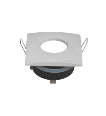 Portafaretto a 1 posto per GU10 e MR16 bianco, per faretto incasso - downlight,Dimensioni foro:75mm, Dimensioni: L84xW84mm