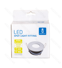 Portafaretto a 1 posto per GU10 e MR16 bianco, per faretto incasso - downlight,Dimensioni foro:75mm, Dimensioni: D84mm