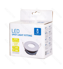 Portafaretto a 1 posto per GU10 e MR16 bianco, per faretto incasso - downlight,Dimensioni foro:75mm, Dimensioni: D84mm