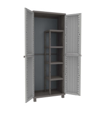 Armadio JWood 368 - 2 ante - 68 x 37,5 x 170 cm- PPL - effetto legno - grigio tortora - Terry