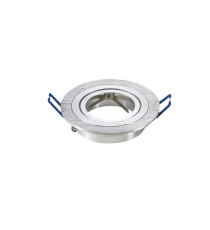 Portafaretto a 1 posto per GU10 e MR16 colore argento satinato,per faretto incasso - downlight,Dimensioni foro:75mm