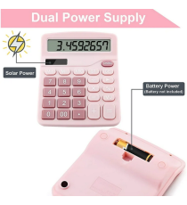 Calcolatrice da tavolo rosa Dexin DX-837B a 12 cifre,grande schermo lcd, alimentazione solare e a batteria, Dimensioni: 15x12cm Calcolatrice da tavolo rosa Dexin DX-837B a 12 cifre,grande schermo lcd, alimentazione solare e a batteria, Dimensioni: 15x12cm