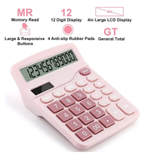 Calcolatrice da tavolo rosa Dexin DX-837B a 12 cifre,grande schermo lcd, alimentazione solare e a batteria, Dimensioni: 15x12cm Calcolatrice da tavolo rosa Dexin DX-837B a 12 cifre,grande schermo lcd, alimentazione solare e a batteria, Dimensioni: 15x12cm