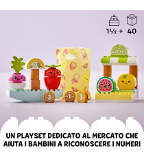 Lego Duplo - Mercato biologico - Lego 10983 Set Creativo con Cibo per Imparare i Numeri Anni 1.5+ 40pz