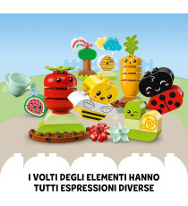 Lego Duplo - Giardino biologico - Lego 10984 con Coccinella, Ape, Frutta e Verdura Anni 1.5+ 43pz