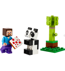 Lego Minecraft - Steve con il cucciolo di panda - Lego 30672 - RARO - Lego Minecraft Polybag Set 35pz Anni 6+