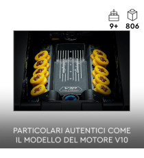 Lego Technic - Lamborghini Huracán Tecnica - Lego 42161 motore V10, lo sterzo e le portiere apribili Anni 9+ 806pz