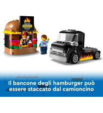 Lego City - Furgone degli hamburger - Lego 60404 Camion Food Truck con Accessori per Cucinare e 2 Minifigure Anni 5+ 194pz