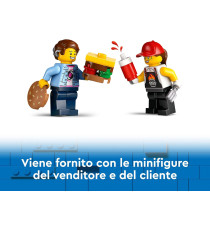 Lego City - Furgone degli hamburger - Lego 60404 Camion Food Truck con Accessori per Cucinare e 2 Minifigure Anni 5+ 194pz