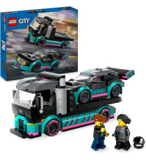 Lego City - Auto da corsa e trasportatore - Lego 60406 Rampa Funzionante, Pilota e Camionista Anni 6+ 328pz