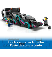 Lego City - Auto da corsa e trasportatore - Lego 60406 Rampa Funzionante, Pilota e Camionista Anni 6+ 328pz