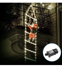 Babbo Natale con scaletta luminosa a basso voltaggio 3mt+1.6mt- 6500K luce fredda,8 giochi di luce con timer, IP44 da esterno Babbo Natale con scaletta luminosa a basso voltaggio 3mt+1.6mt- 6500K luce fredda,8 giochi di luce con timer, IP44 da esterno