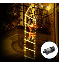Babbo Natale con scaletta luminosa a basso voltaggio 3mt+3mt- 2700K luce calda,8 giochi di luce con timer, IP44 da esterno Babbo Natale con scaletta luminosa a basso voltaggio 3mt+3mt- 2700K luce calda,8 giochi di luce con timer, IP44 da esterno