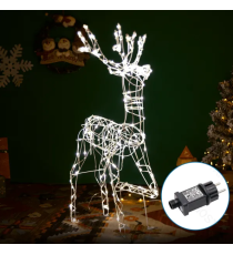Renna luminosa a basso voltaggio da 100cm,luce calda 2700K,8 giochi di luce + memoria + timer IP44 interno/esterno Renna luminosa a basso voltaggio da 100cm,luce calda 2700K,8 giochi di luce + memoria + timer IP44 interno/esterno