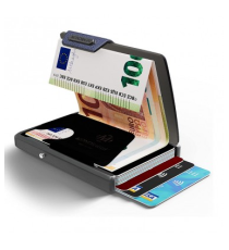 Porta tessere Mondraghi ONE BLUE - mini wallet in pelle con protezione RFID,fno a 9 tessere + banconote Made in Italy Porta tessere Mondraghi ONE BLUE - mini wallet in pelle con protezione RFID,fno a 9 tessere + banconote Made in Italy