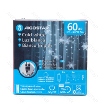 Catena luminosa a basso voltaggio con luci a fiocco di neve,6500k luce fredda 3mtx0.7m, collegabile in serie IP44 da est/int Catena luminosa a basso voltaggio con luci a fiocco di neve,6500k luce fredda 3mtx0.7m, collegabile in serie IP44 da est/int