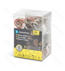 Catena luminosa a batteria 3AA con luci a guanti natalizi in legno 20 led 3mt - luce calda 3000K,IP20 da interno