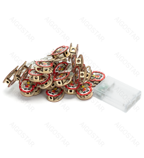 Catena luminosa a batteria 3AA con luci a guanti natalizi in legno 20 led 3mt - luce calda 3000K,IP20 da interno