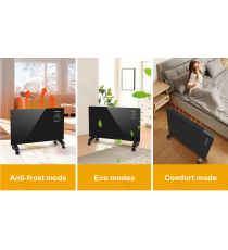 Termoconvettore Wifi Bluetooth SMART con display LED 2000W Controllo da remoto tramite APP,Modalità ECO Termoconvettore Wifi Bluetooth SMART con display LED 2000W Controllo da remoto tramite APP,Modalità ECO