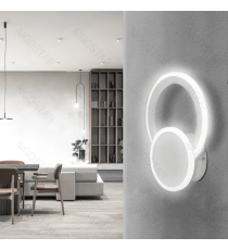 Applique led in ferro e acrilico bianco 20W 2750lm 6500K luce fredda misura L200xW265xH65mm da interno, design elegante