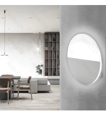 Applique led in ferro e acrilico bianco 9W 1200lm 6500K luce fredda misura 200xH45mm da interno, design elegante