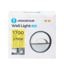 Applique led in alluminio trafilato nero 13.5W 1700lm 2700K luce calda misura L230xW55xH230mm da interno, design elegante