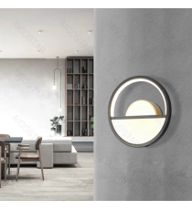 Applique led in alluminio trafilato nero 13.5W 1700lm 6500K luce fredda misura L230xW55xH230mm da interno, design elegante