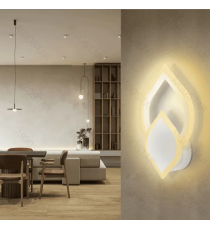 Applique led in ferro e acrilico bianco 20W 2700lm 2700K luce calda misura L200xW310xH60mm da interno, design elegante