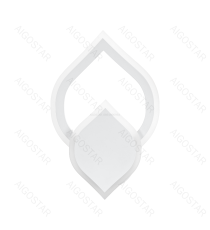 Applique led in ferro e acrilico bianco 20W 3000lm 6500K luce fredda misura L200xW310xH60mm da interno, design elegante