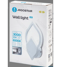 Applique led in ferro e acrilico bianco 20W 3000lm 6500K luce fredda misura L200xW310xH60mm da interno, design elegante