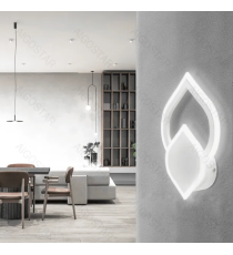 Applique led in ferro e acrilico bianco 20W 3000lm 6500K luce fredda misura L200xW310xH60mm da interno, design elegante