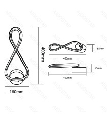 Applique led in ferro e silicone bianco 20W 2700lm 2700K luce calda misura L160xW400xH65mm da interno, design elegante