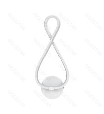 Applique led in ferro e silicone bianco 20W 2700lm 2700K luce calda misura L160xW400xH65mm da interno, design elegante