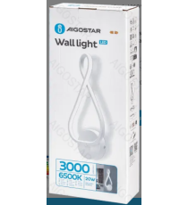 Applique led in ferro e silicone bianco 20W 3000lm 6500K luce calda misura L160xW400xH65mm da interno, design elegante