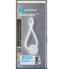 Applique led in ferro e silicone bianco 20W 3000lm 6500K luce calda misura L160xW400xH65mm da interno, design elegante