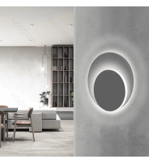 Applique led in ferro e acrilico bianco 16W 2400lm 2700K luce calda misura L200xW200xH60mm da interno, design elegante