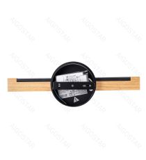 Applique led in legno e metallo nero 6.5W 660lumen 2700K luce calda misura L35xW4.7xH12cm da interno, design elegante