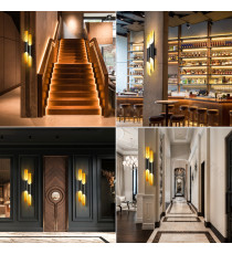 Applique led doppio fascio in alluminio nero E27 max. 60w misura L120xW80xH650mm da interno,stile industriale retro elegante